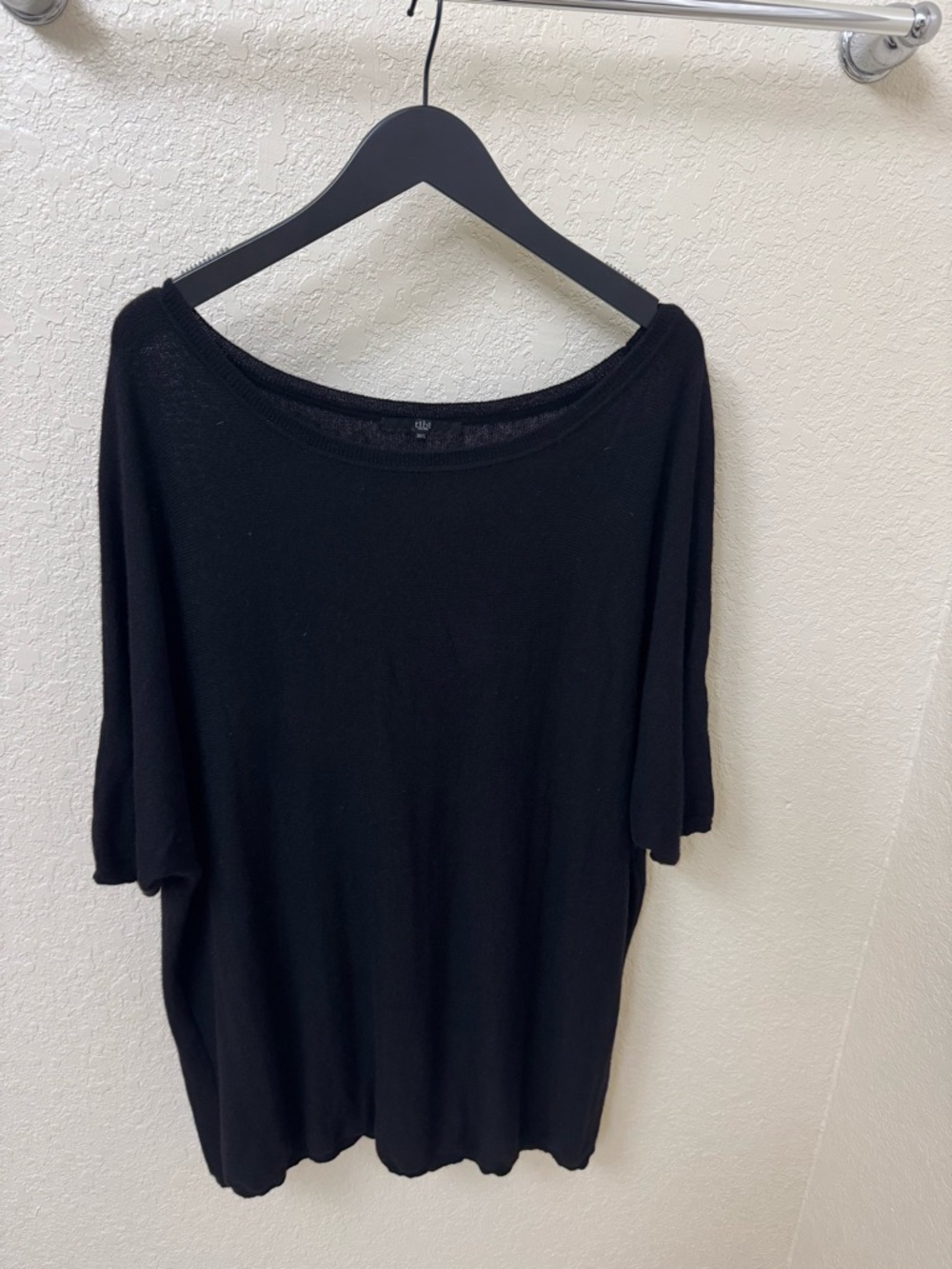 Tibi Black Lightweight Knit Top M/L Wool Cashmere